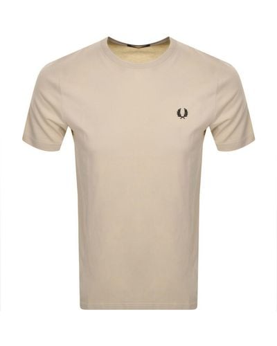 Fred Perry Crew Neck T Shirt - Natural