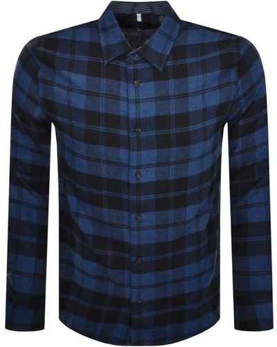 Ted Baker Abacus Check Long Sleeve Shirt - Blue