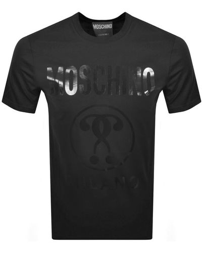 Moschino Short Sleeve Milano Logo T Shirt - Black