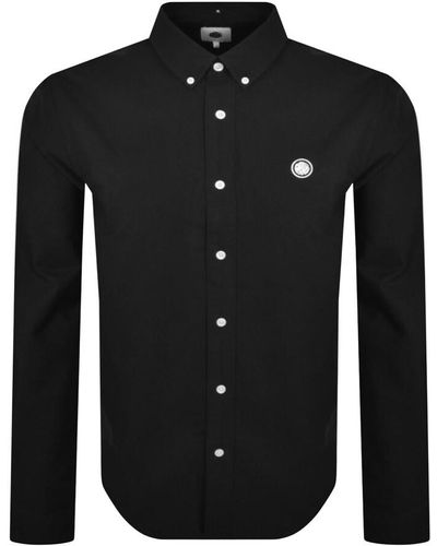 Pretty Green Oxford Long Sleeve Shirt - Black