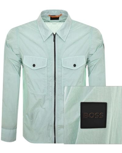 BOSS Boss Lovel Full Zip Overshirt - Green