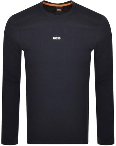BOSS Boss Tchark Long Sleeve T Shirt - Blue
