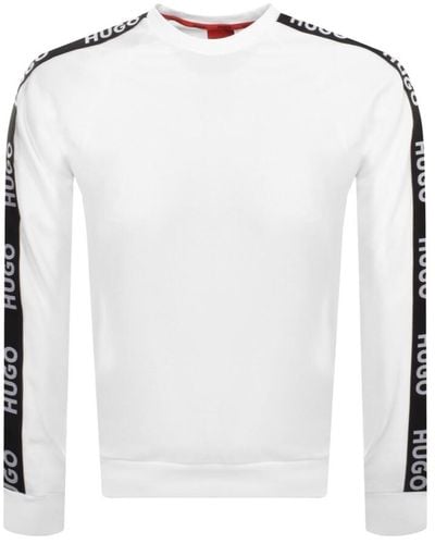 HUGO Lounge Sporty Logo Sweatshirt - White