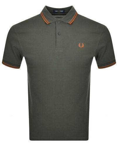 Fred Perry Twin Tipped Polo T Shirt - Green