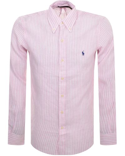 Ralph Lauren Striped Long Sleeved Shirt - Purple