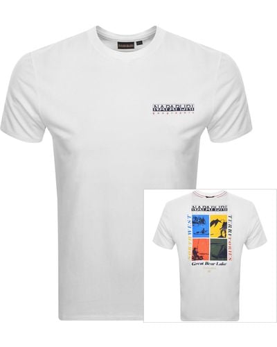 Napapijri S Gras Short Sleeve T Shirt - White