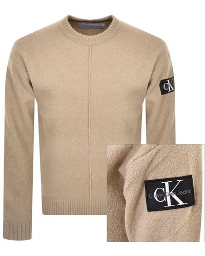 Calvin Klein Jeans High Texture Sweater - Natural