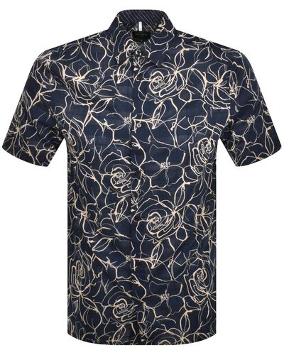 Ted Baker Cavu Abstract Floral Shirt - Blue