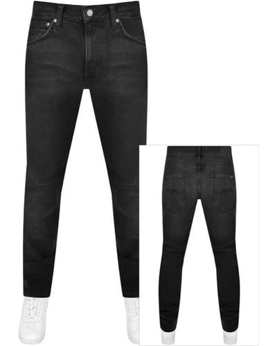 Nudie Jeans Jeans Lean Dean Dark Wash Slim Jeans - Black