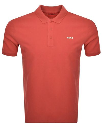 HUGO Donos222 Polo T Shirt - Red