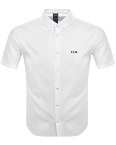 BOSS Boss Motion Short Sleeve Shirt - White