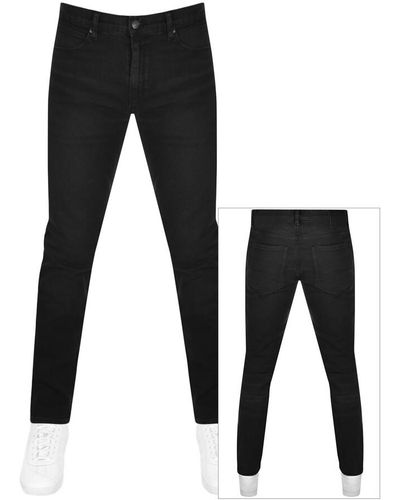 Hugo Men's Tapered-Fit Jeans in jaglion-print Rigid Denim - Black - Size 36