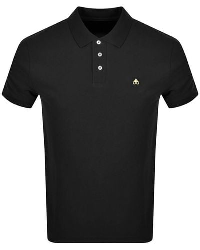 Moose Knuckles Short Sleeved Polo T Shirt - Black