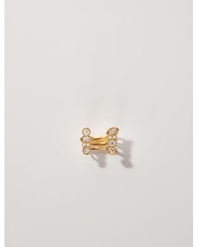 Maje Gold-plated Recycled Brass Ring - White