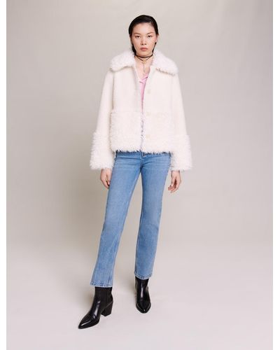 Maje Short Fake Fur Coat - Blue