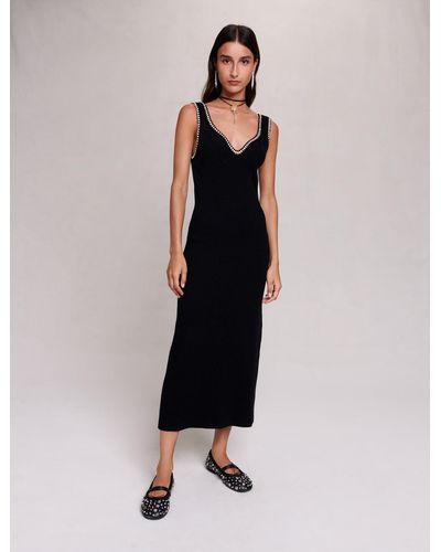 Maje Knit Maxi Dress - Black