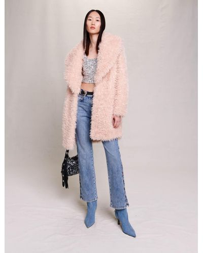 Maje Faux Fur Coat - Pink