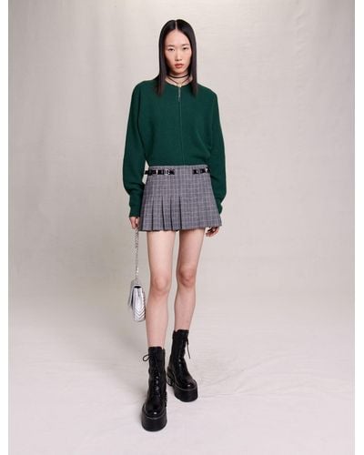 Maje Short Pleated Skirt - Green