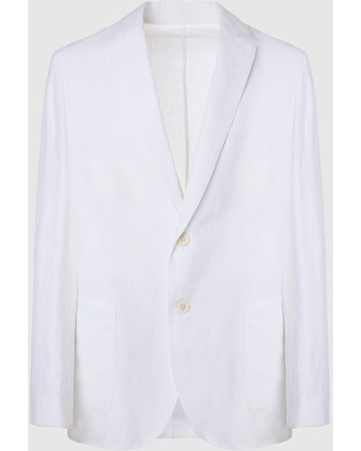 Malo Linen Jacket - White