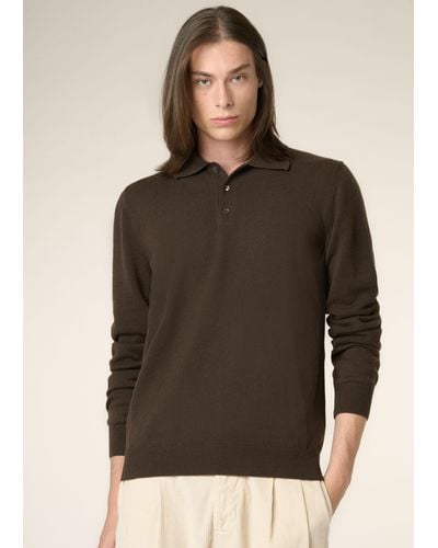 Malo Cashmere Polo Shirt - Brown