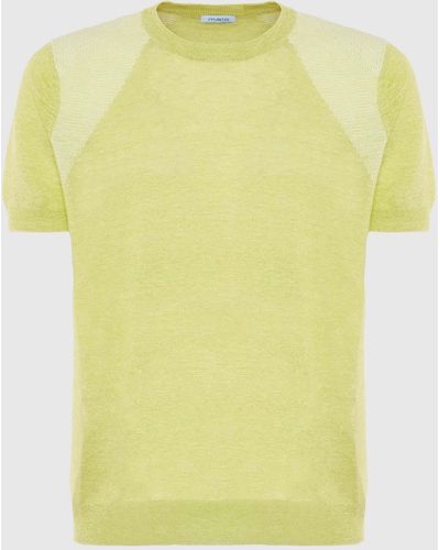 Malo Linen And Cotton Crewneck Sweater - Yellow