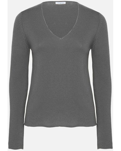 Malo V-Neck Cashmere Sweater - Gray