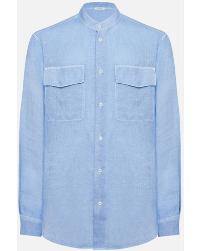 Malo Linen Shirt - Blue