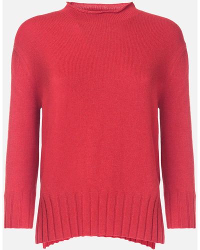 Malo Cashmere Turtleneck Sweater - Red