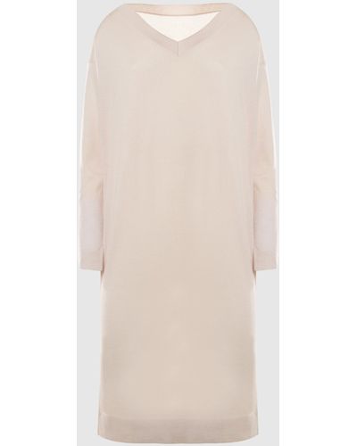 Malo Cashmere And Silk Dress - Natural