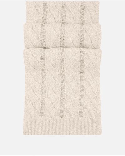 Malo Cashmere, Wool And Silk Mouliné Scarf - Natural