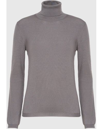 Malo High Neck Sweater - Gray