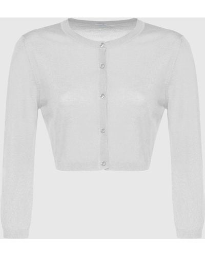 Malo Light Cashmere And Silk Cardigan - White