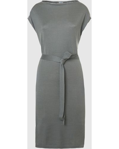 Malo Silk And Cotton Dress - Gray