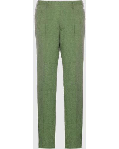 Malo Linen Pants - Green