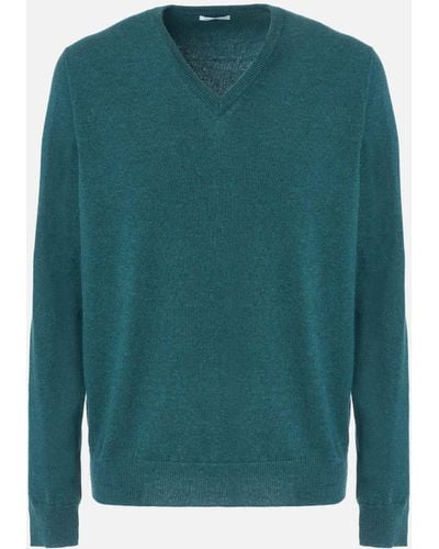 Malo V-Neck Cashmere Sweater - Green