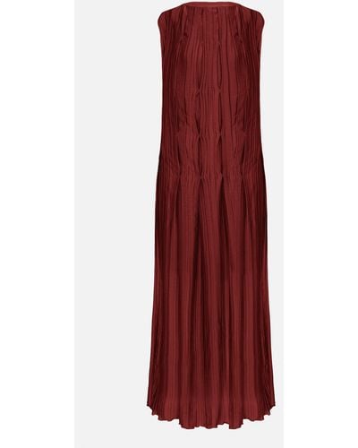 Malo Pleated Dress - Red