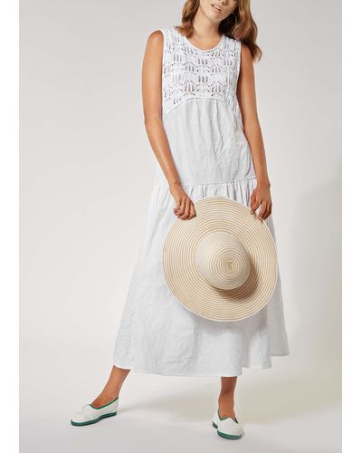 Malo Cotton Dress - White