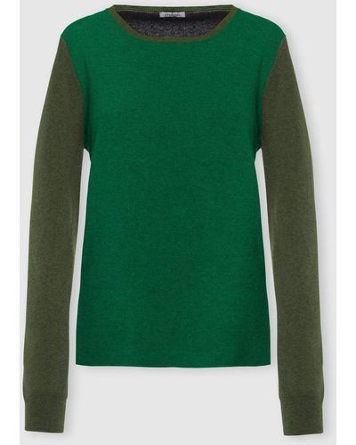 Malo Cashmere Crewneck Sweater, Candies - Green