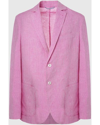 Malo Linen Jacket - Pink