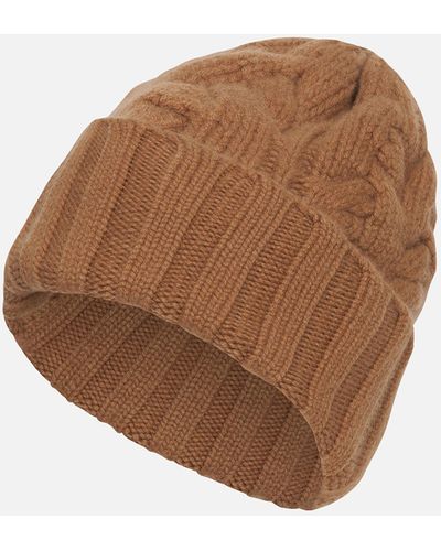 Malo Braided Cashmere Hat - Brown