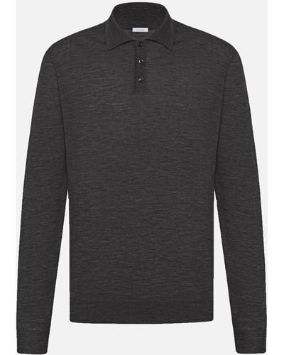 Malo Merino Wool Polo Shirt - Gray