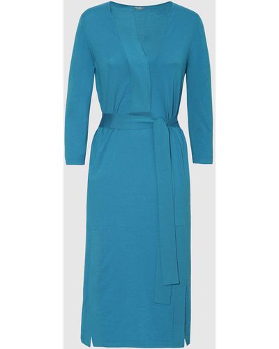 Malo Virgin Wool Dress - Blue