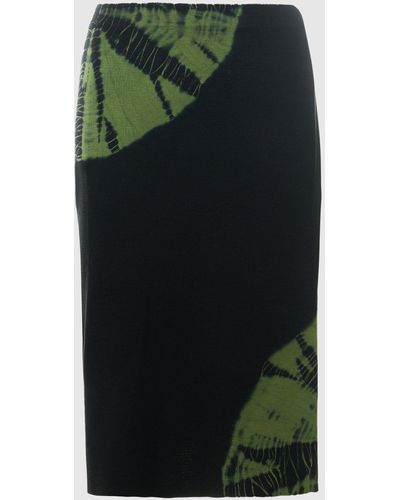 Malo Silk And Cotton Skirt - Green