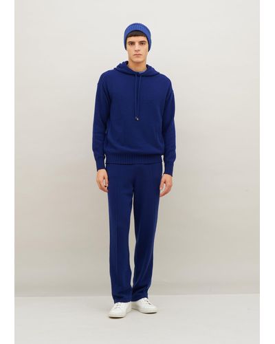 Malo Virgin Wool And Cashmere Jogger Pants - Blue