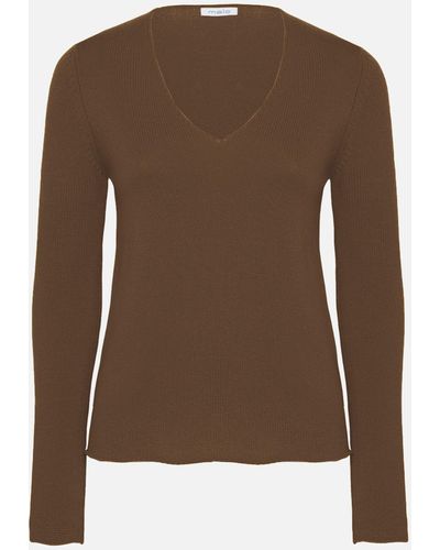 Malo V-Neck Cashmere Sweater - Brown