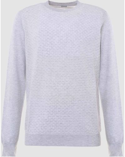 Malo Cotton Crewneck Sweater - Purple