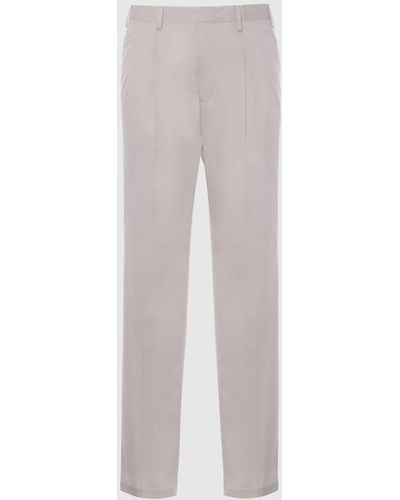 Malo Stretch Cotton Pants - White