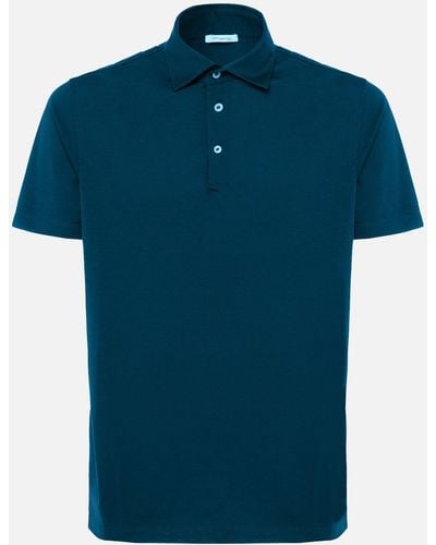 Malo Stretch Cotton Polo Shirt - Blue