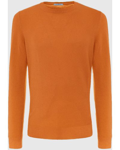 Malo Super Soft Cashmere Crewneck Sweater - Orange