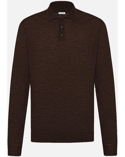 Malo Merino Wool Polo Shirt - Brown